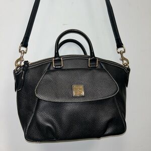 Dooney & Burke satchel purse pebbled leather black